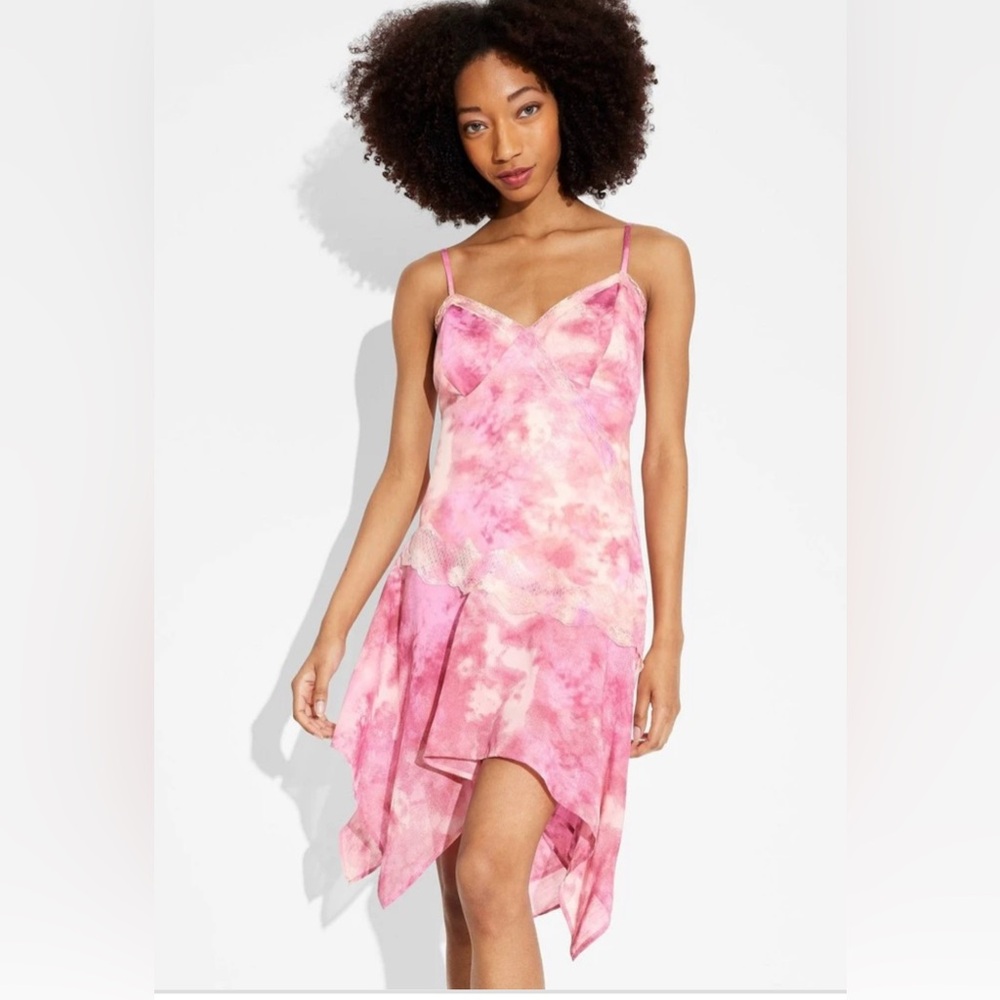 Women's Asymmetrical MIDI Slip Dress - Wild Fable Pink Sz M